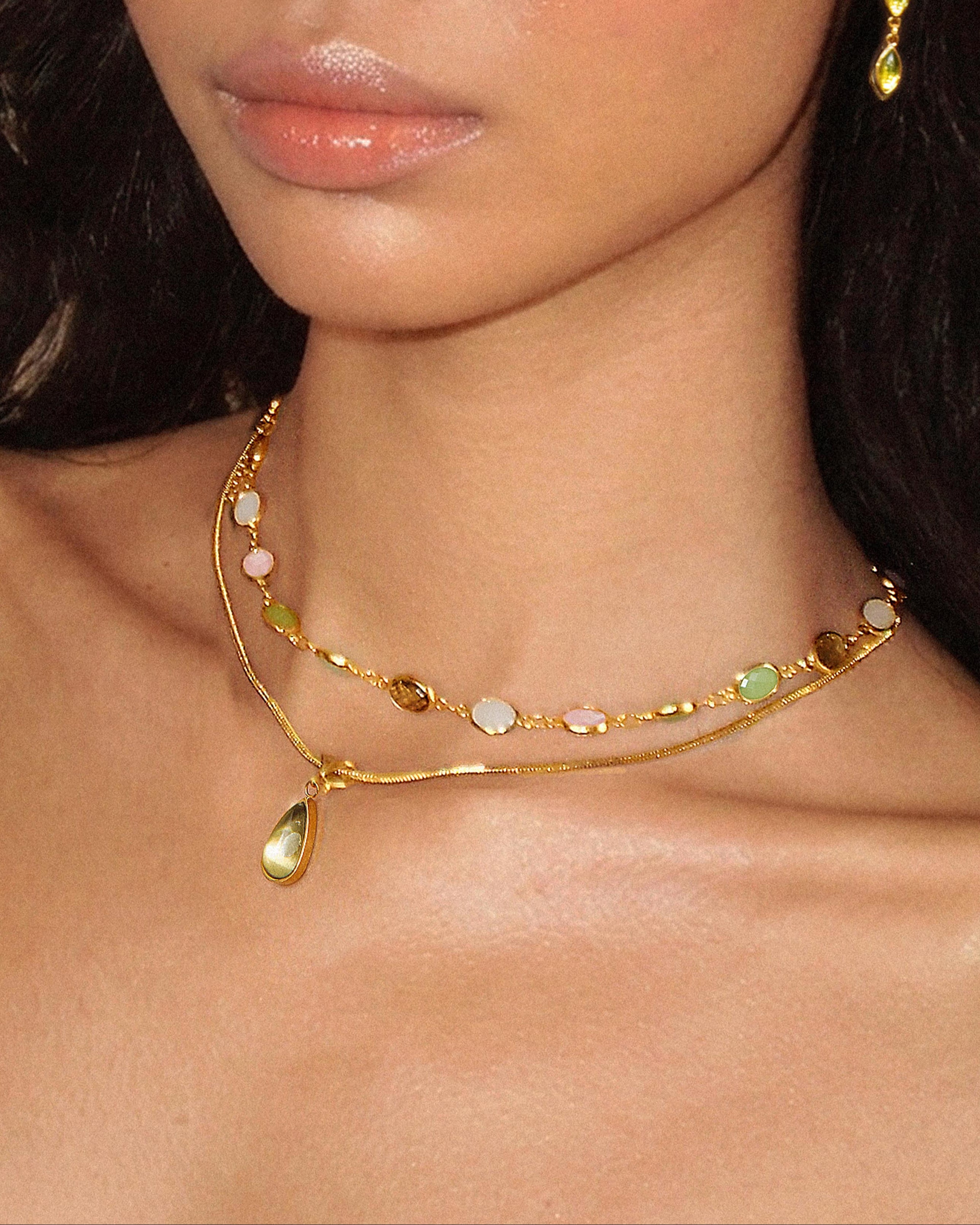 Waterdrop & Whimsical Romance Stone Necklace Set | en route jewelry