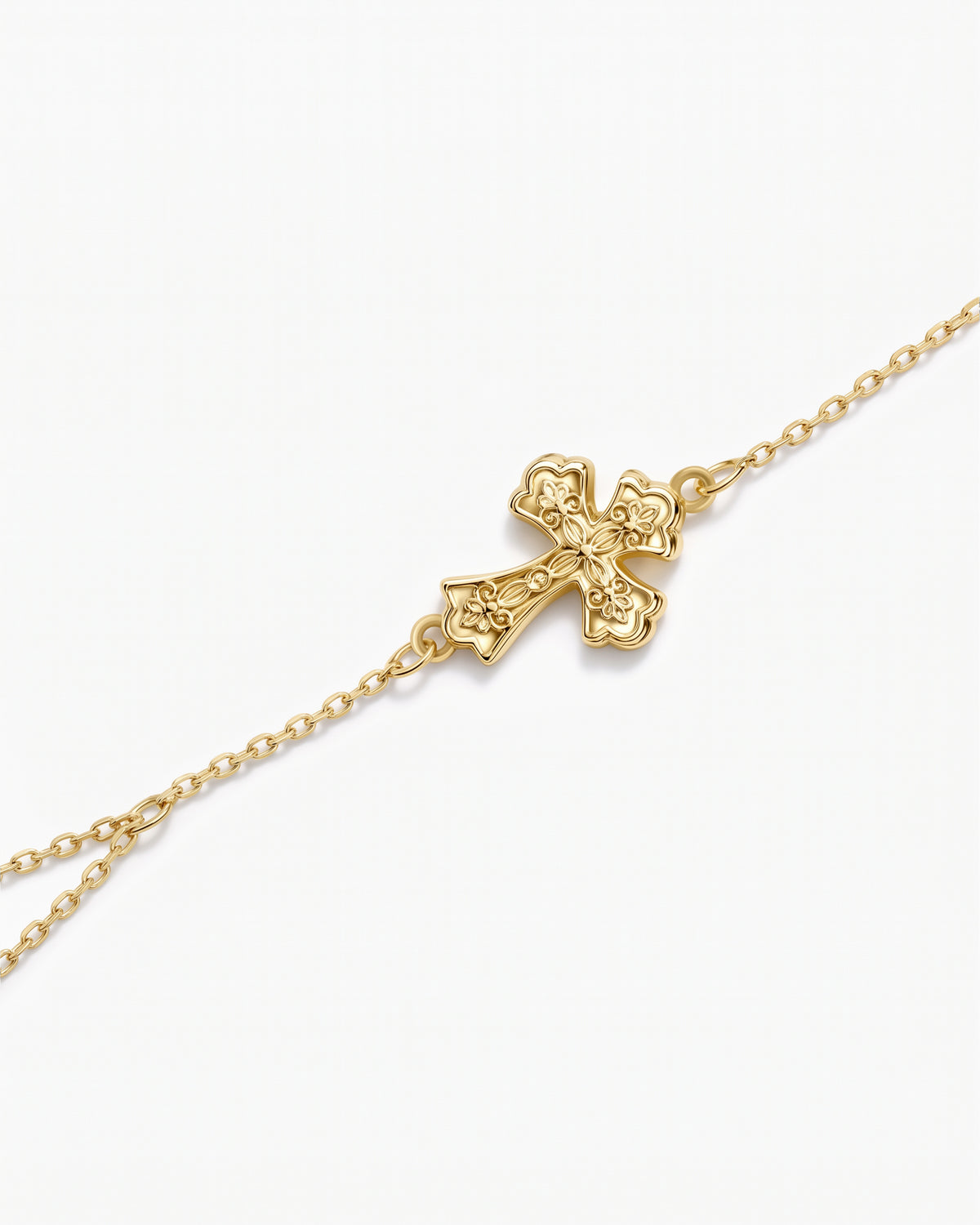 Relic Cross Charm Hand Chain in Gold