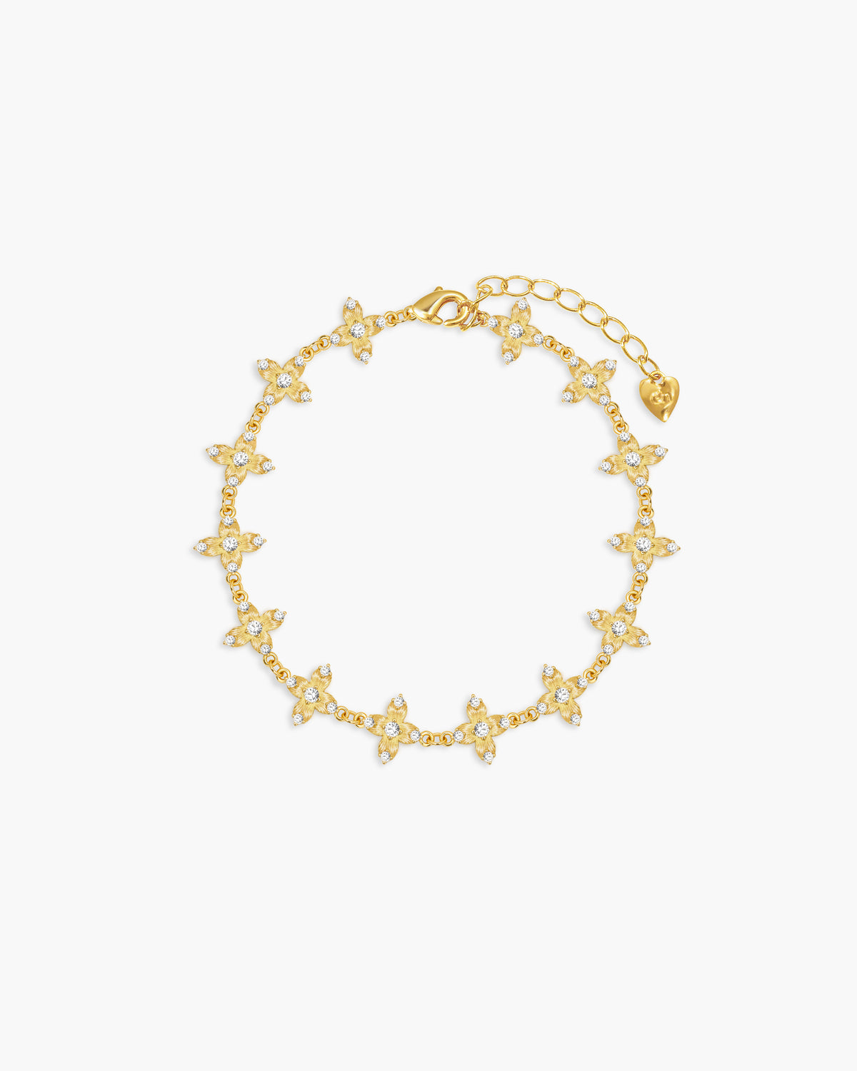 Lucky Clover Brushed Link Bracelet in Gold