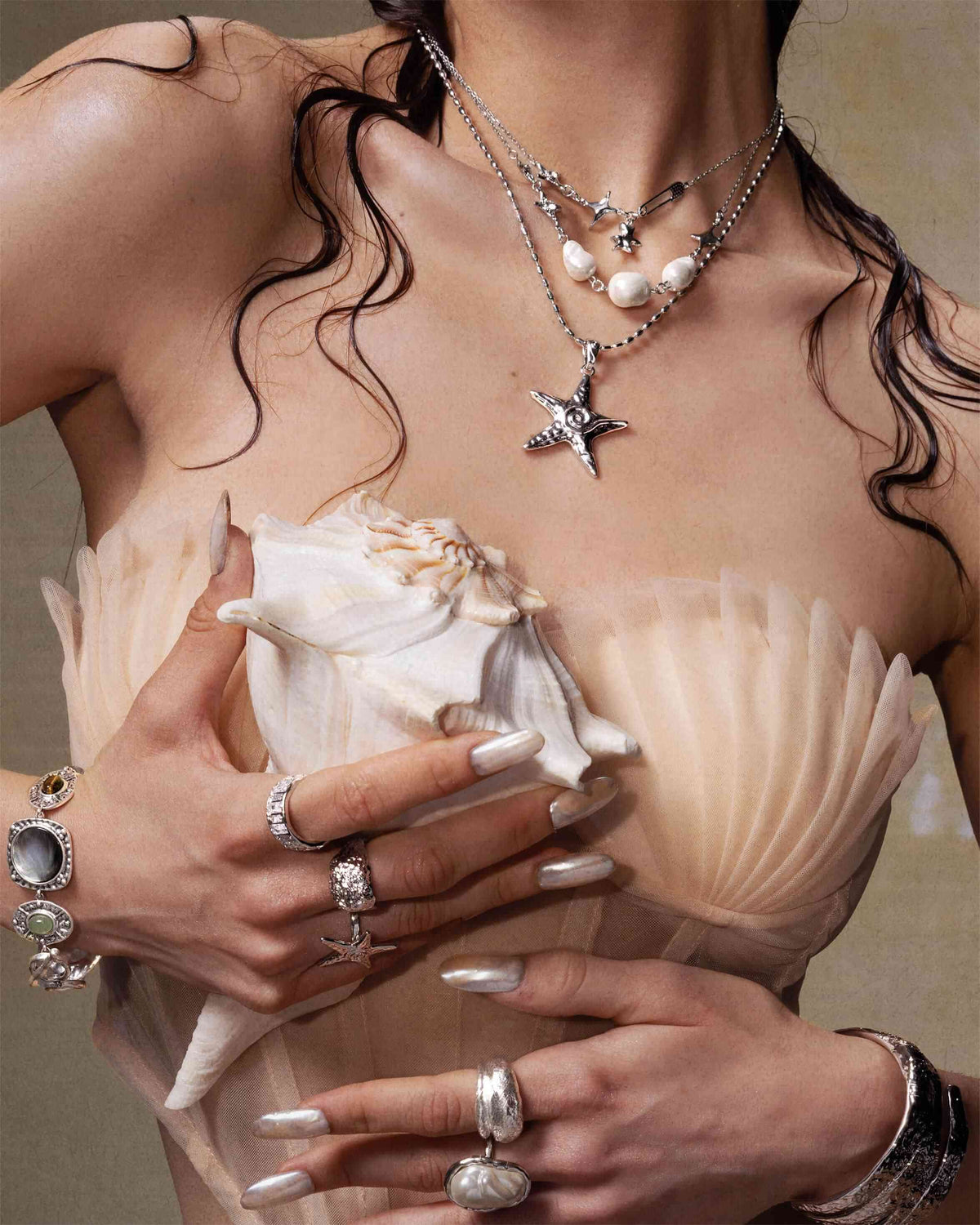 Silver Starfish Necklace