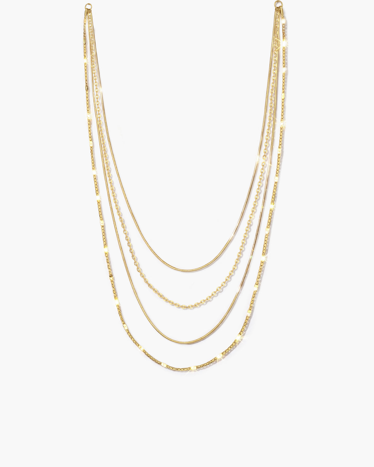 Isla Multi Layer Chain Necklace in Silver