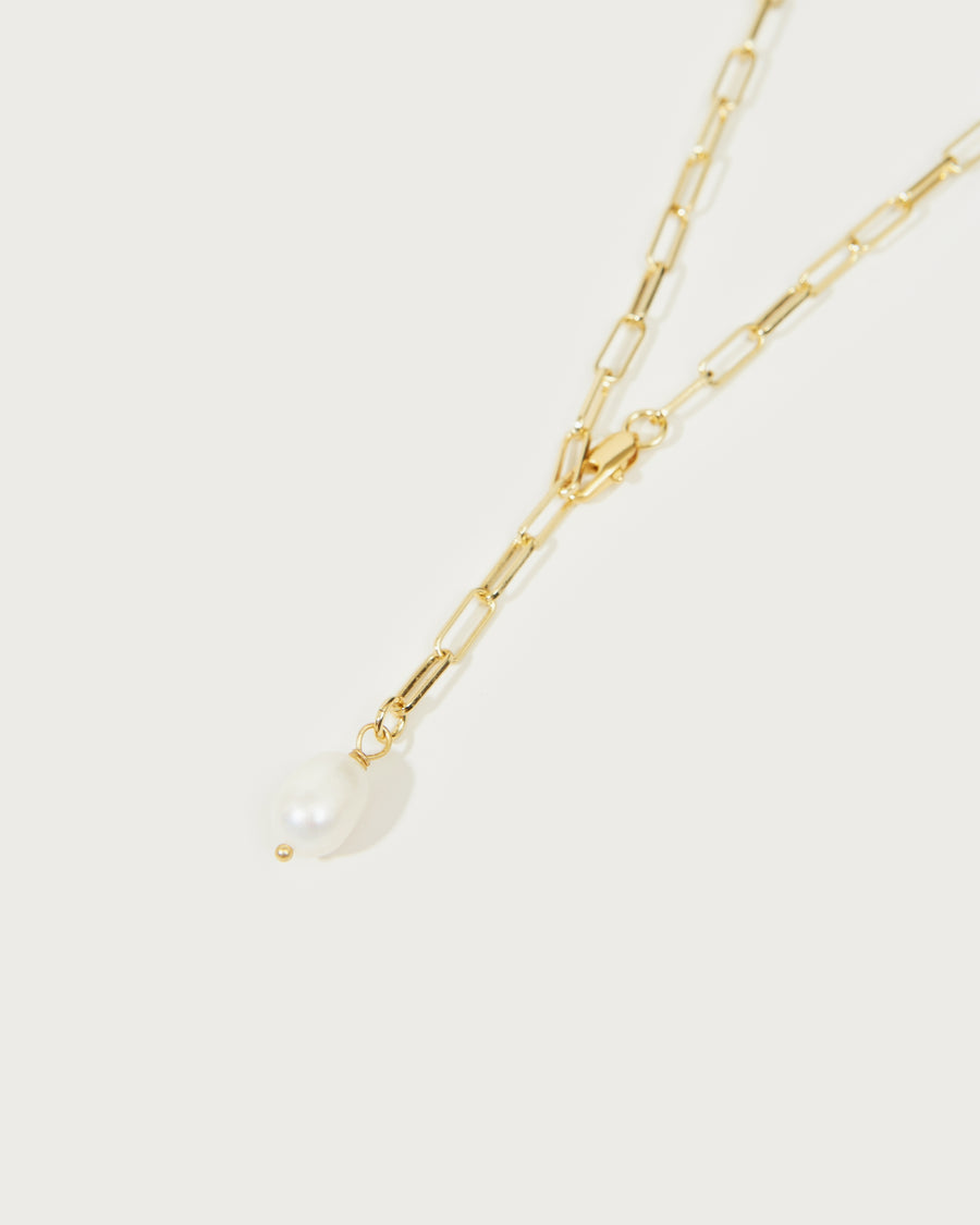Link Lariat Pearl Collier