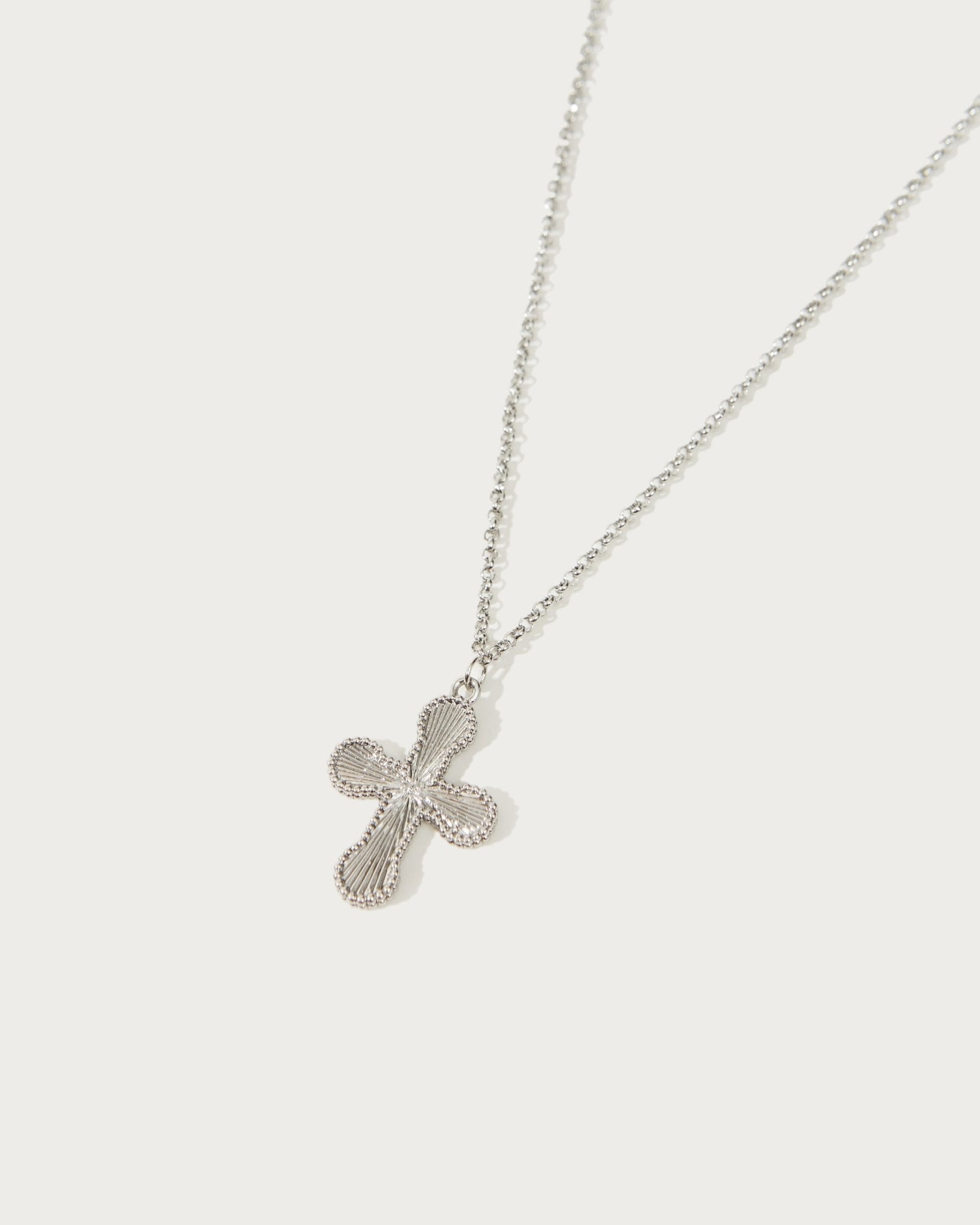 Mini Cross Pendant Necklace in Silver