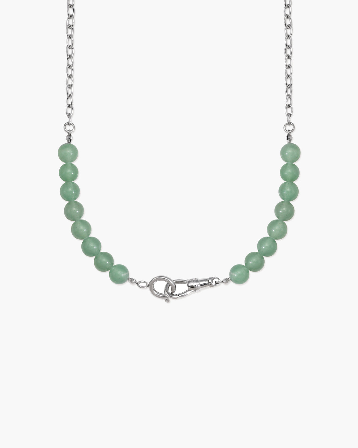 Green Aventurine Beaded Necklace with Charm Holder Clasp - En Route Jewelry