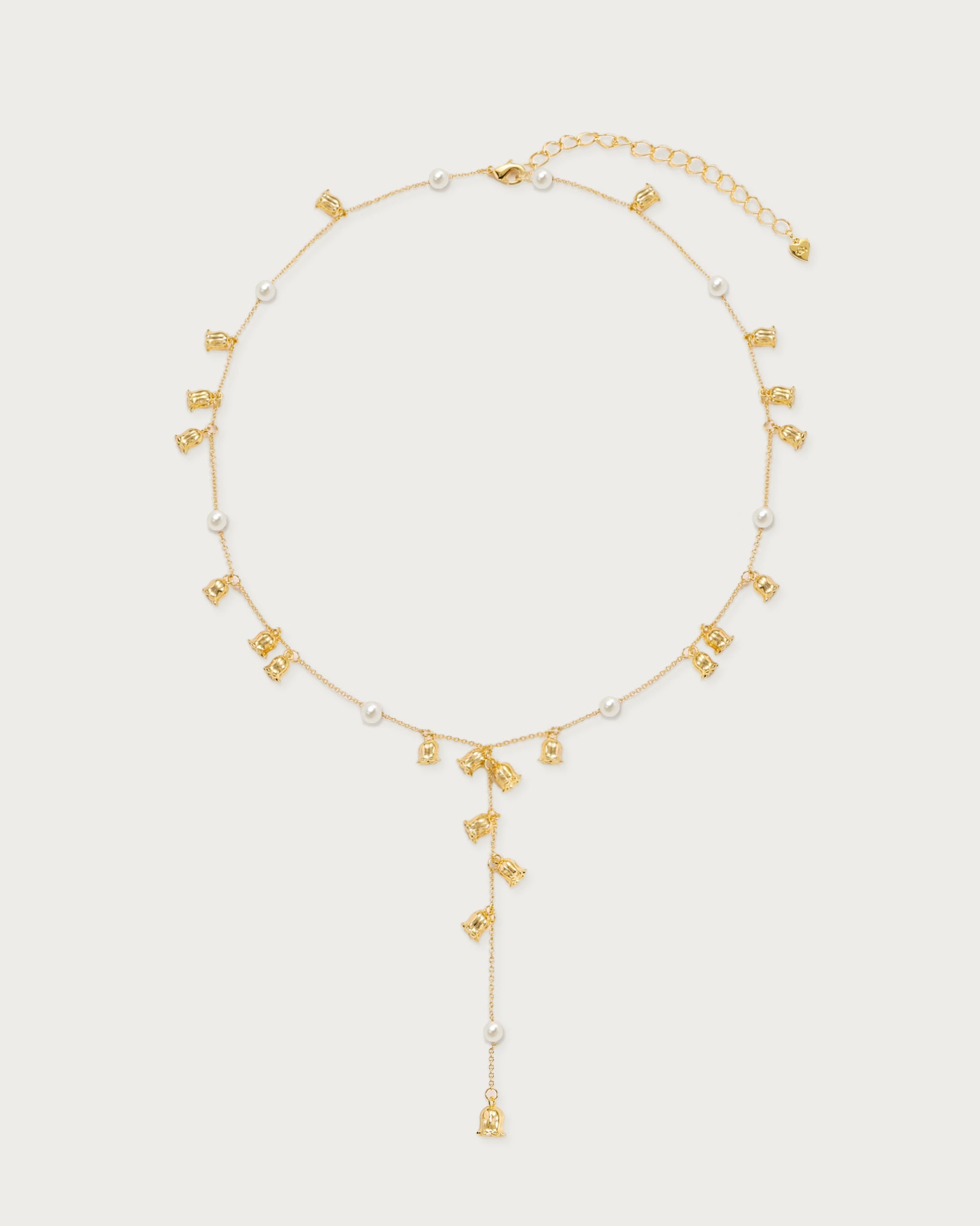 Lily of the Valley Pearl Lariat Necklace