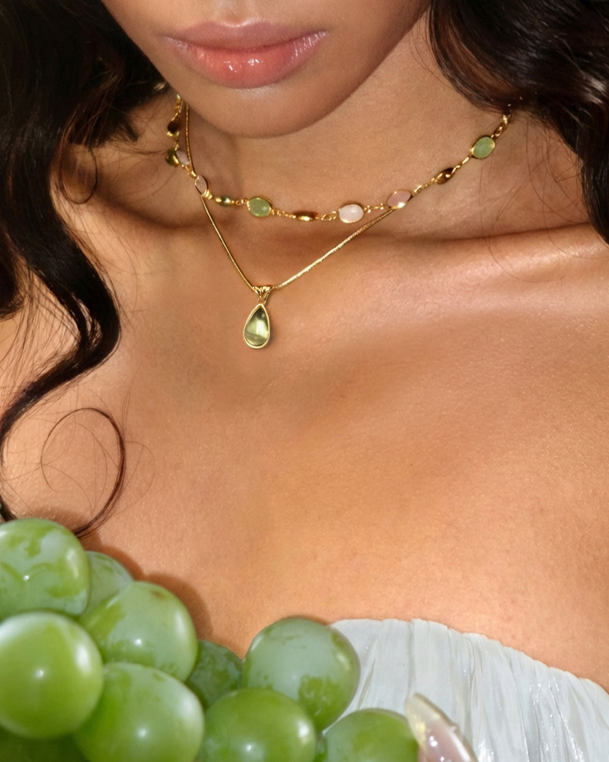 Waterdrop & Whimsical Romance Stone Necklace Set - En Route Jewelry