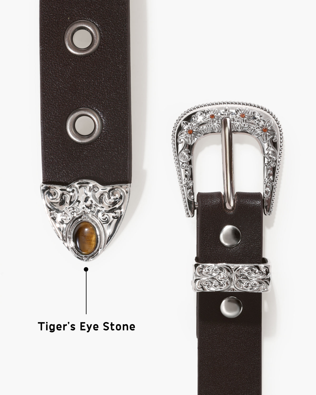 Opaska na nadgarstek z ozdobną klamrą z tygrysiego oka Bind