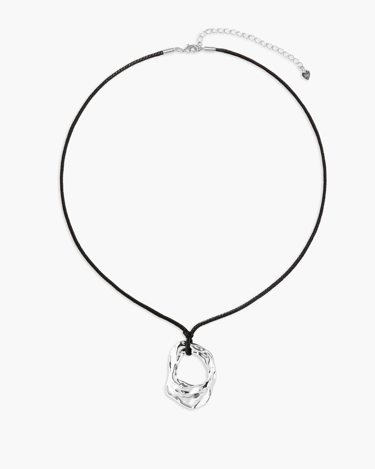 Liquid Shell Cord Necklace in Silver