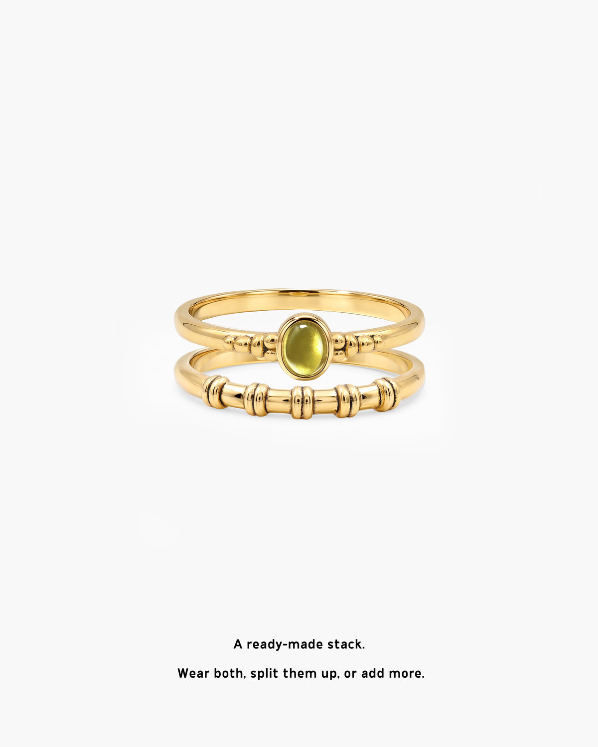 Peridot Ring Set in Silver - en route jewelry