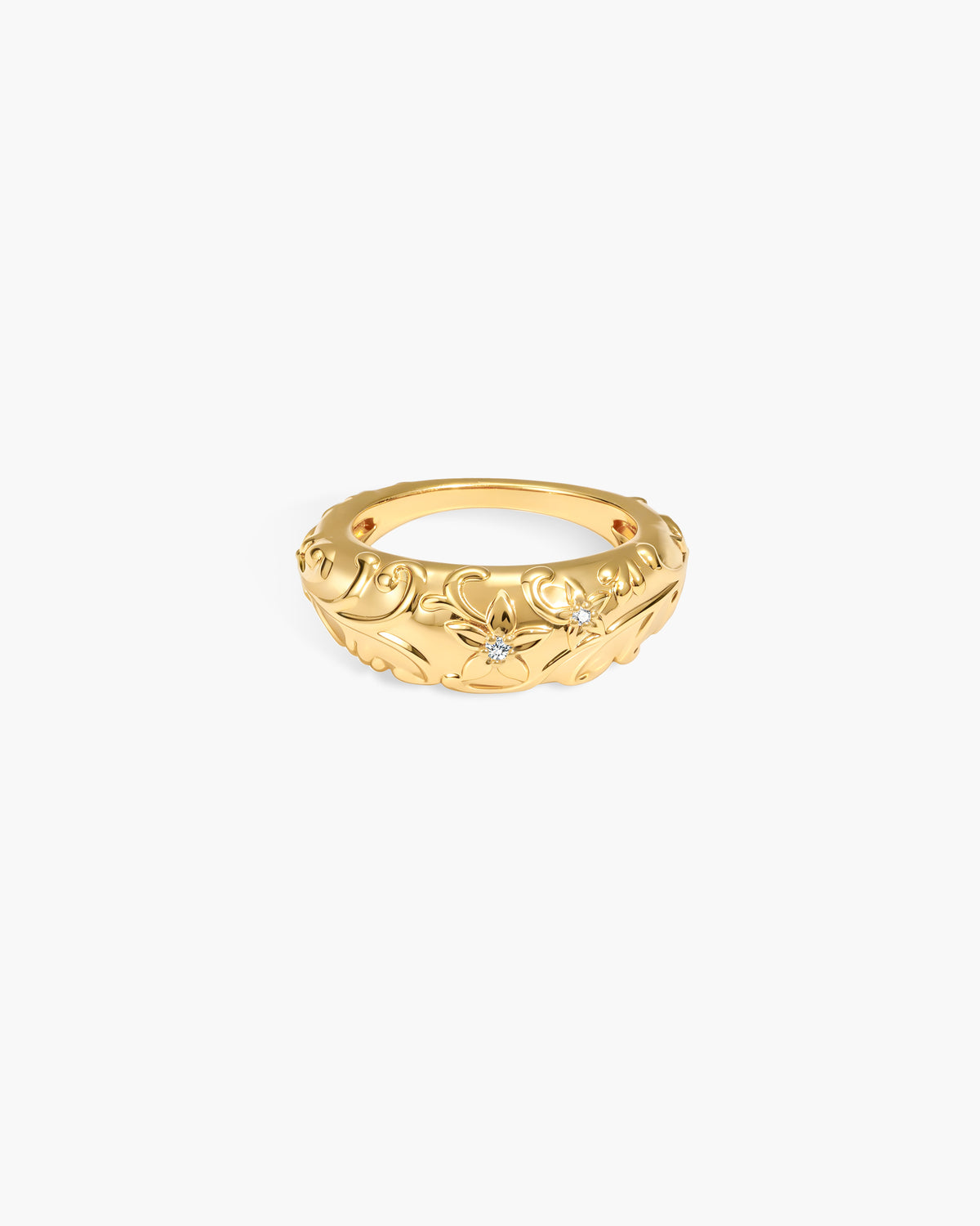 Wild Lily Dome Ring in Gold