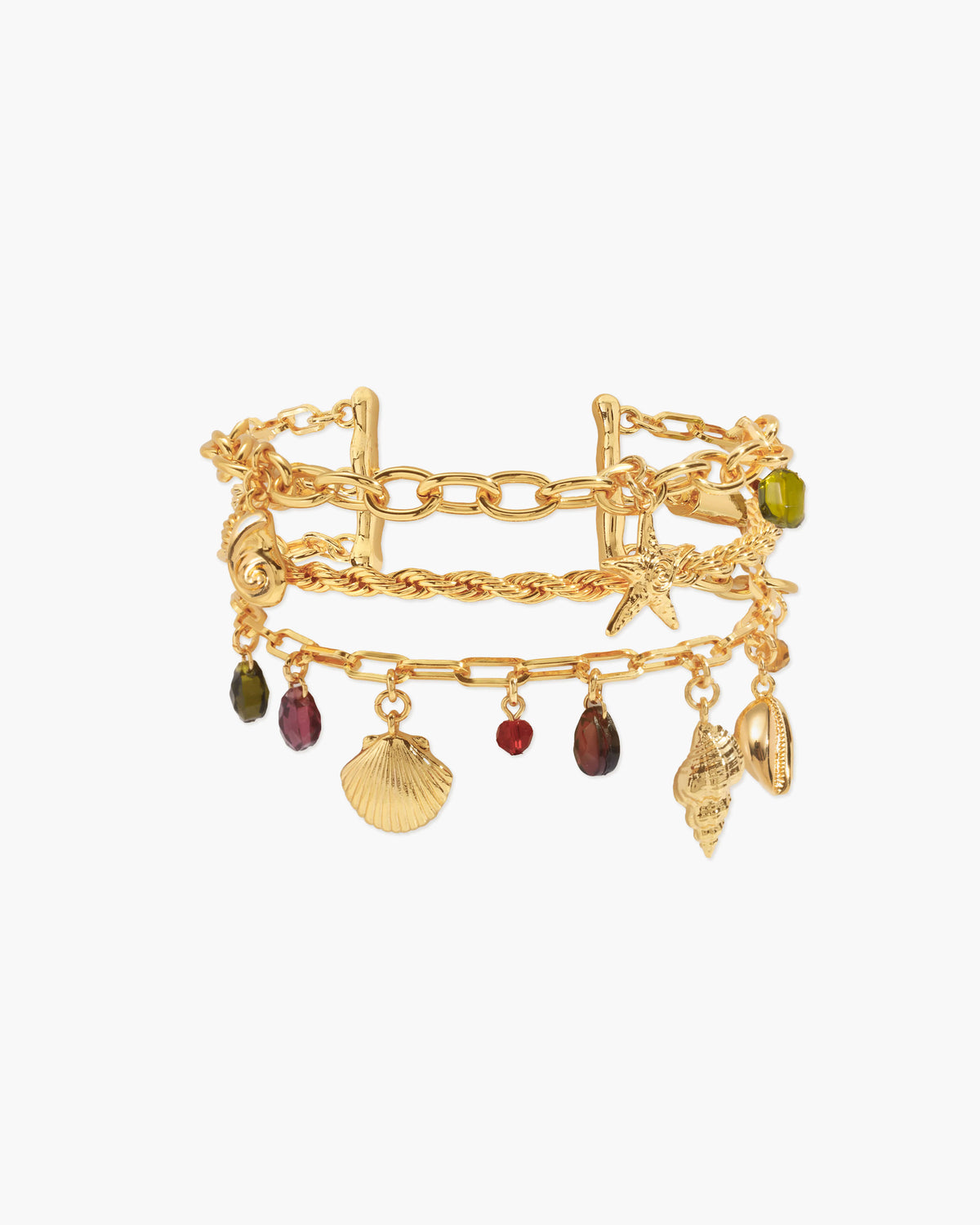 Coral Dancer Charm Bracelet in Silver