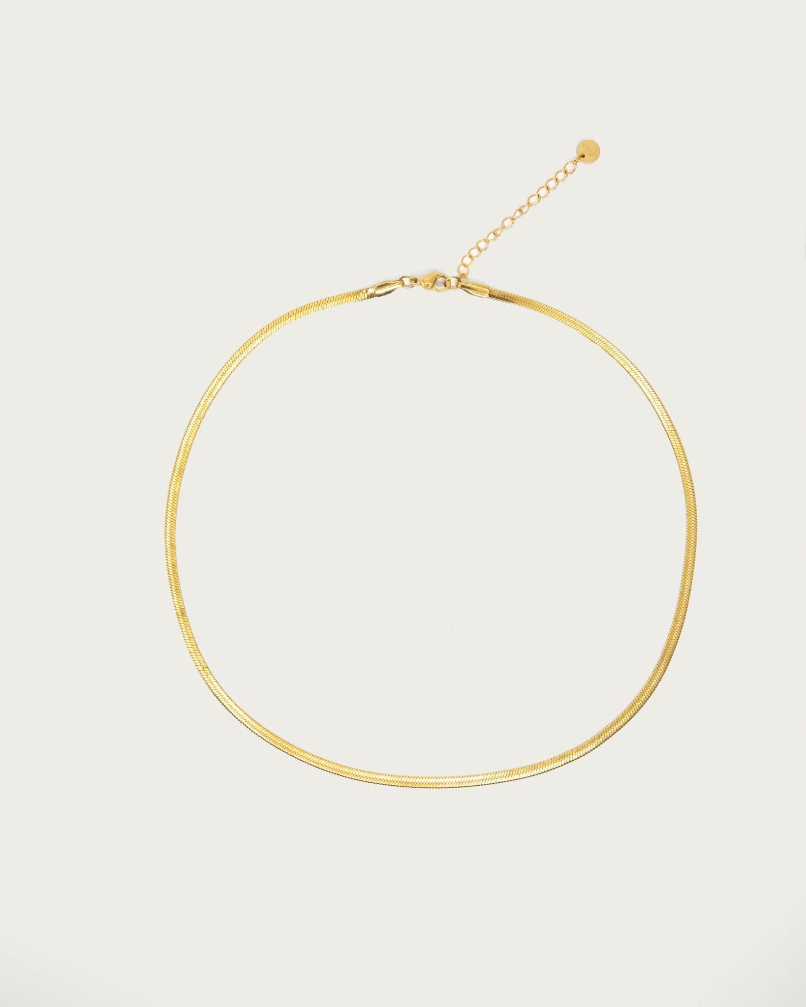 3mm Herringbone Chain Necklace in Silver - En Route Jewelry