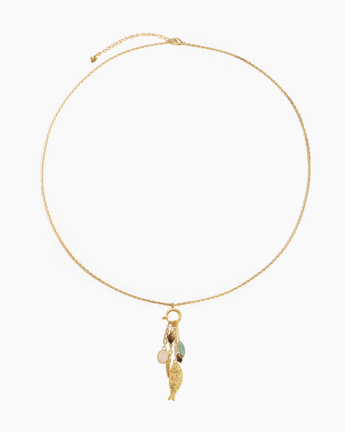 Drifter Multi-Charm-Halskette mit Fisch-Anhänger