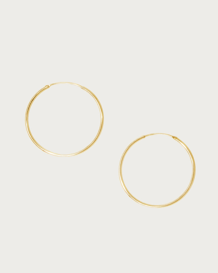 Gold 40mm Skinny Hoop Earrings