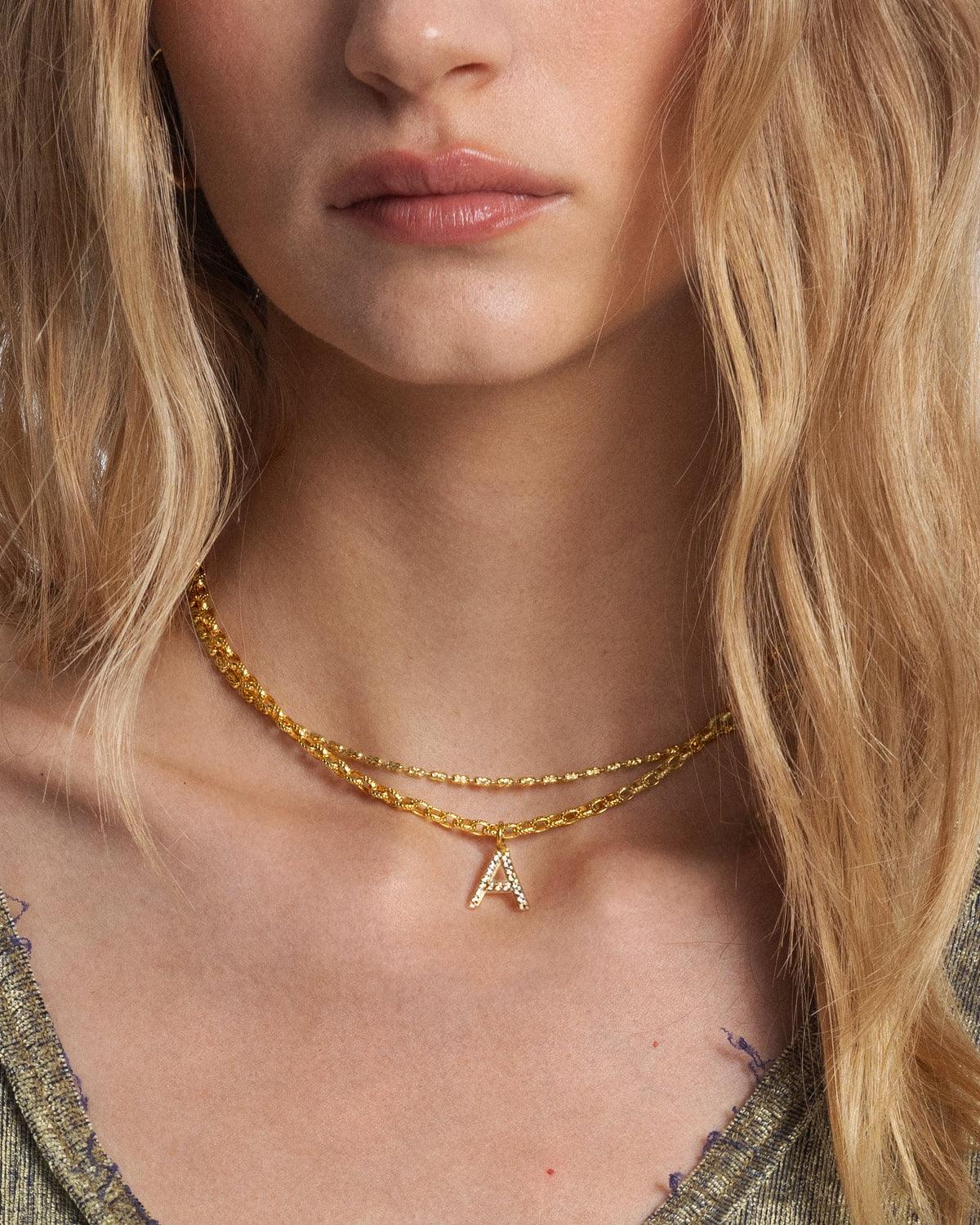 Pavé Initial Chain Necklace - en route jewelry