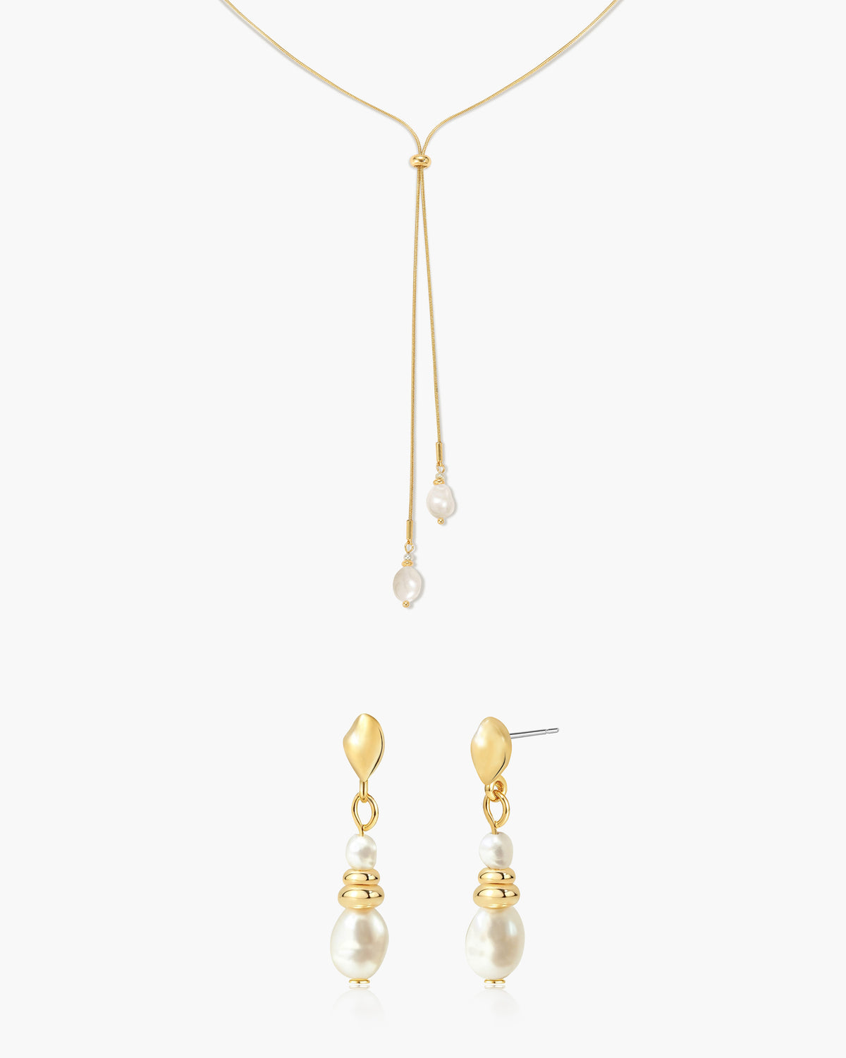Selene Freshwater Pearl Slider Necklace - en route jewelry