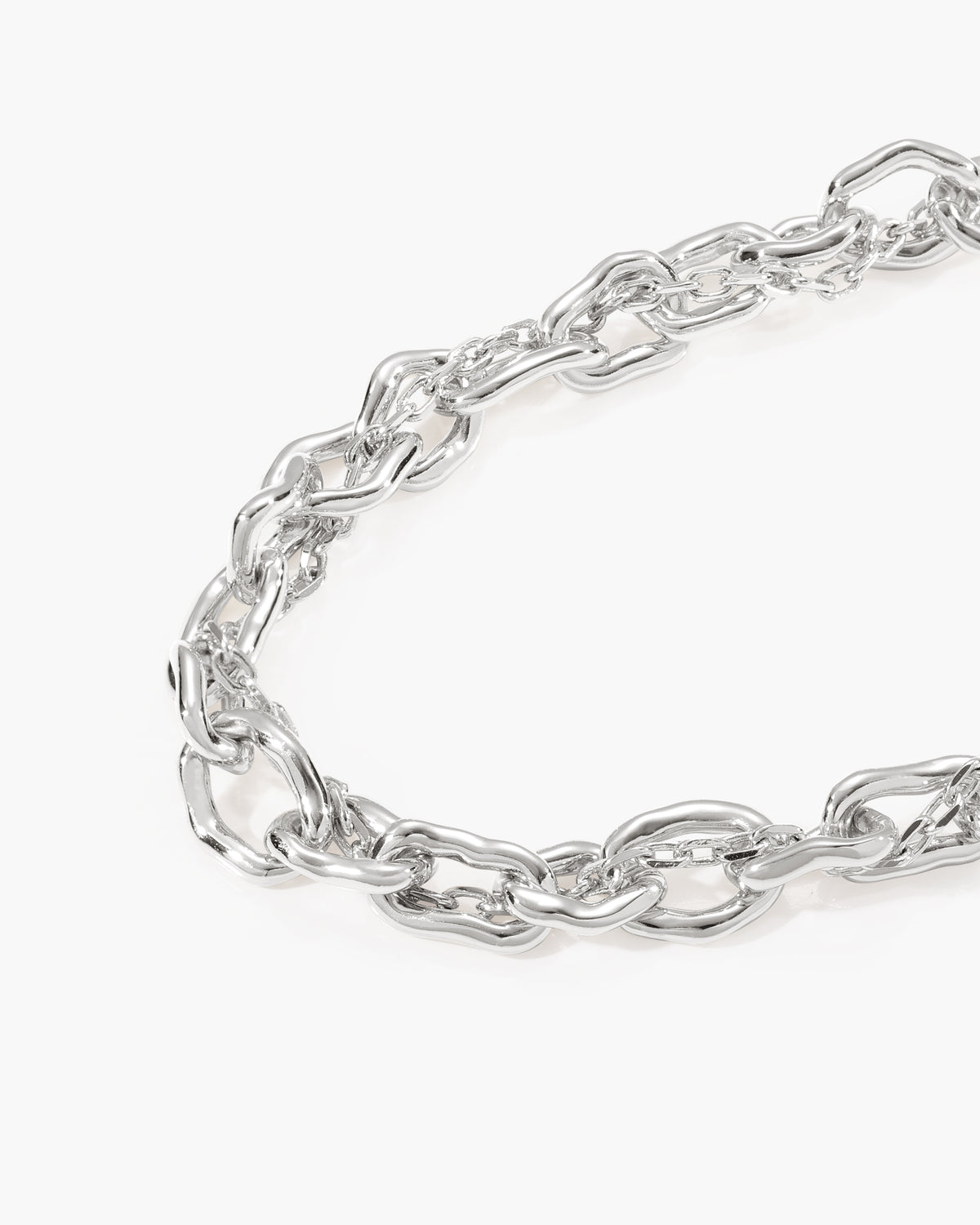 Molten Dual Chain Bracelet in Silver - en route jewelry