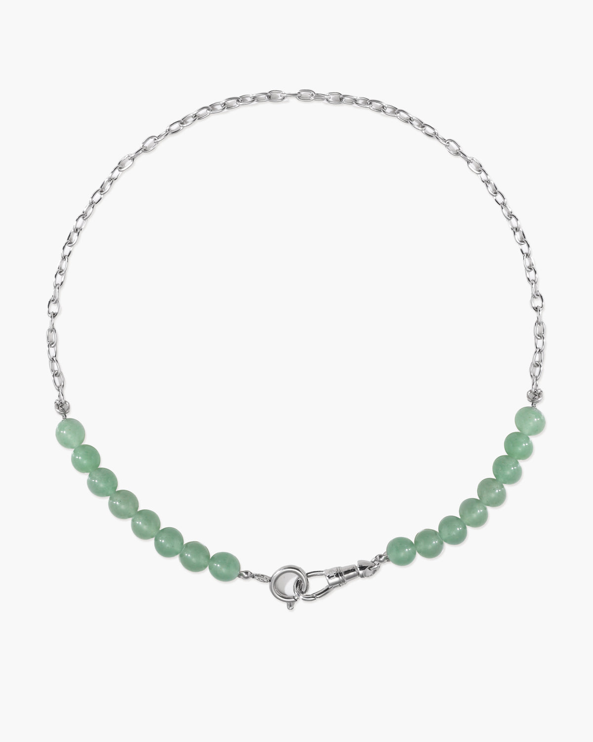 Green Aventurine Beaded Necklace with Charm Holder Clasp - En Route Jewelry