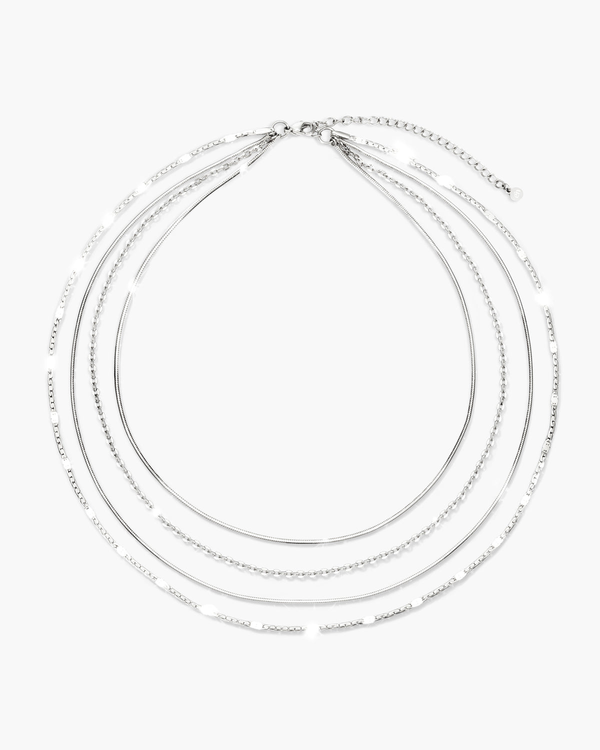 Isla Multi Layer Chain Necklace in Silver