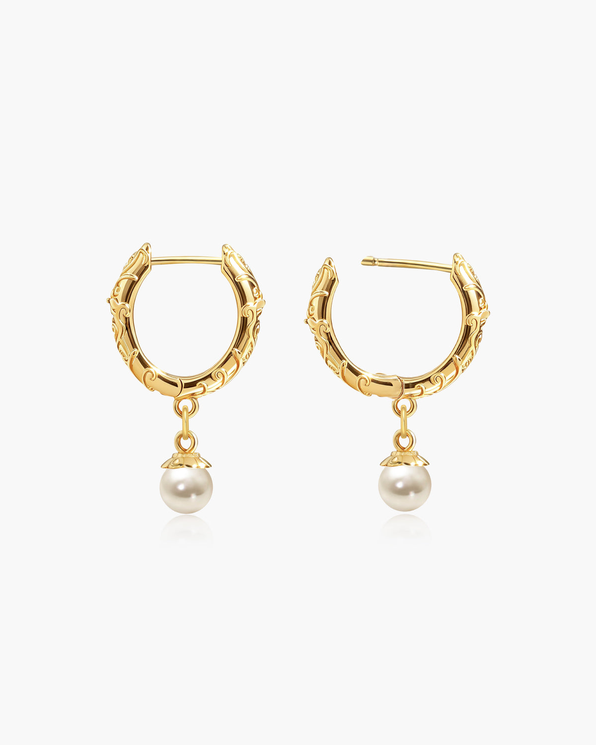 Serenade of Orchid Pearl Hoops in Gold - en route jewelry