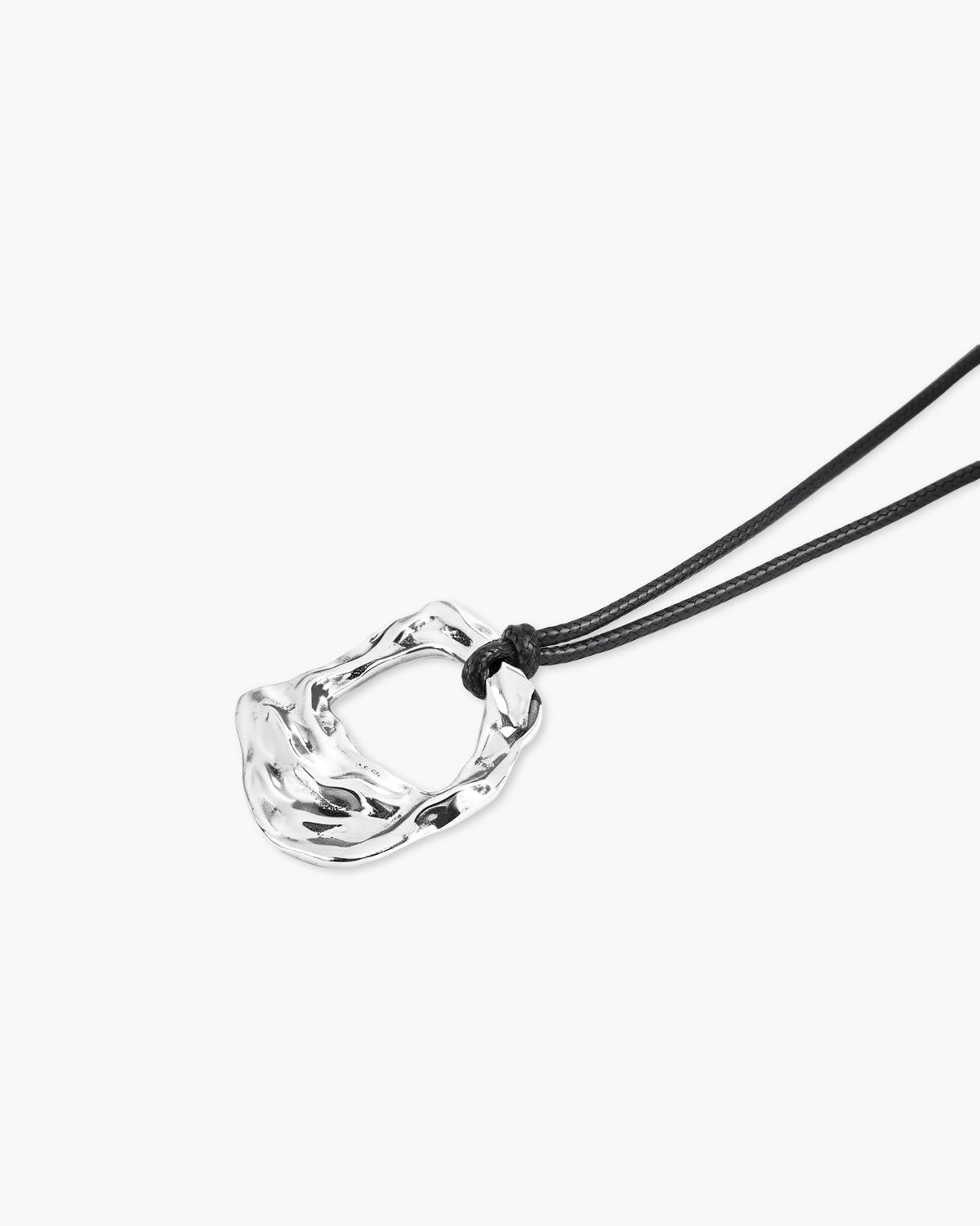 Liquid Shell Cord Necklace in Silver