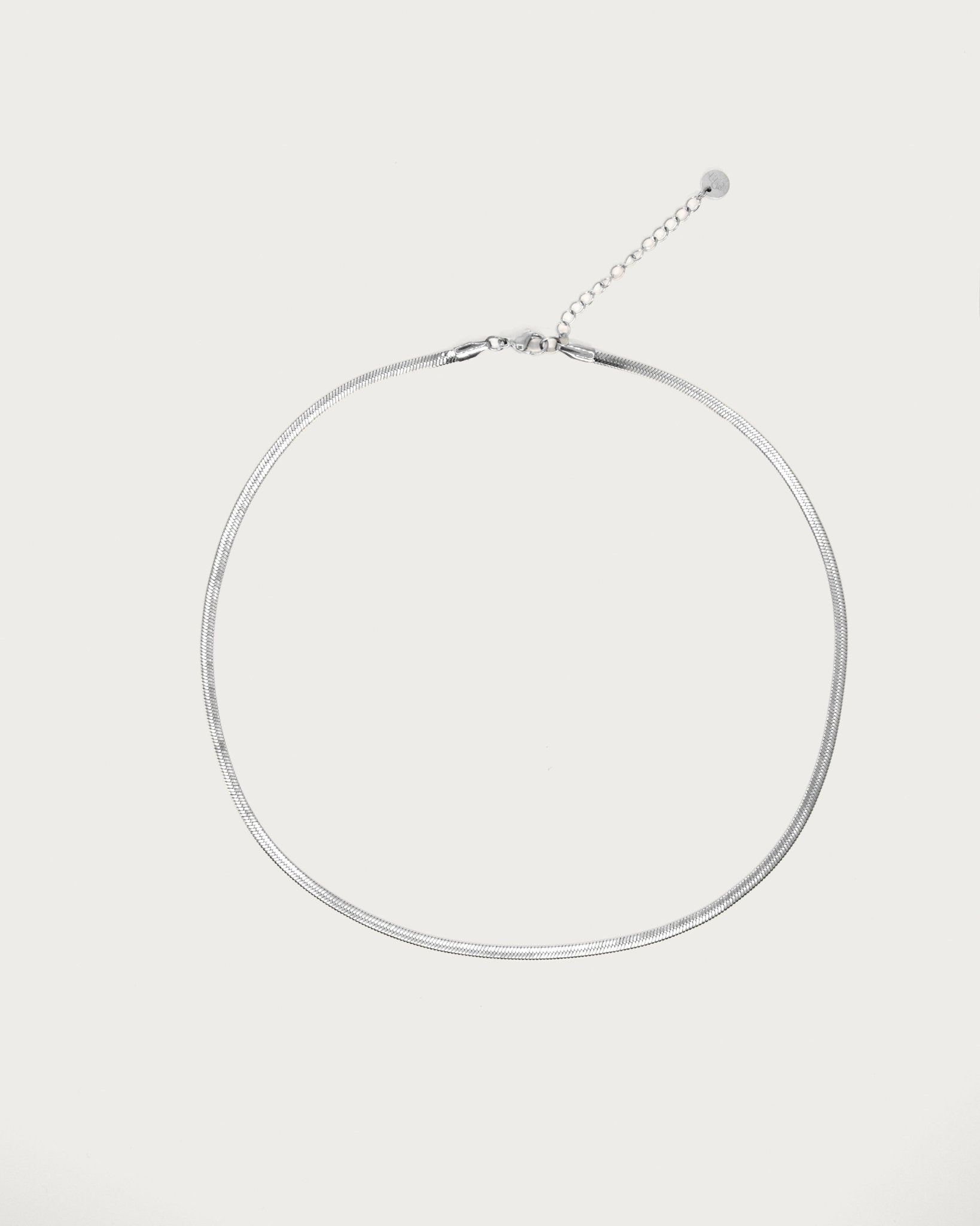 3mm Herringbone Chain Necklace in Silver