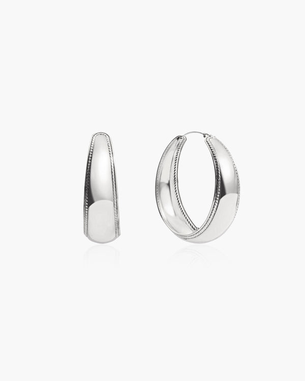 Orin Large Hoop Earrings in Silver