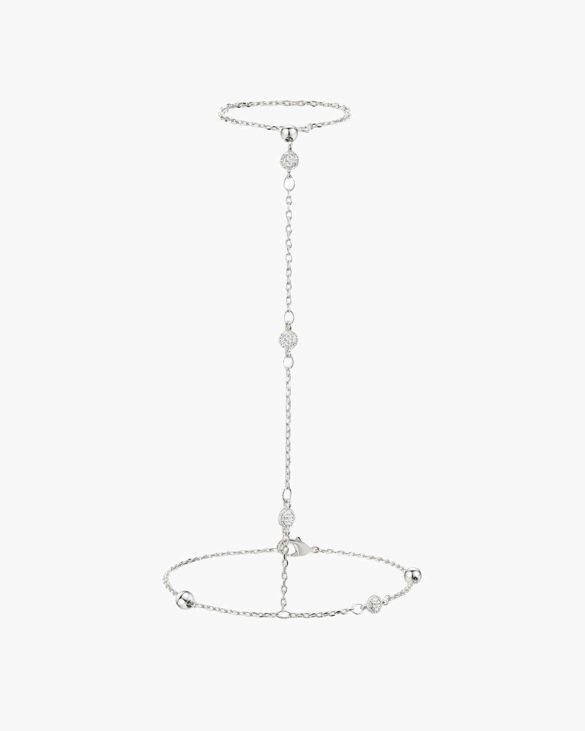 Bracciale a catena con moneta Hojas in argento