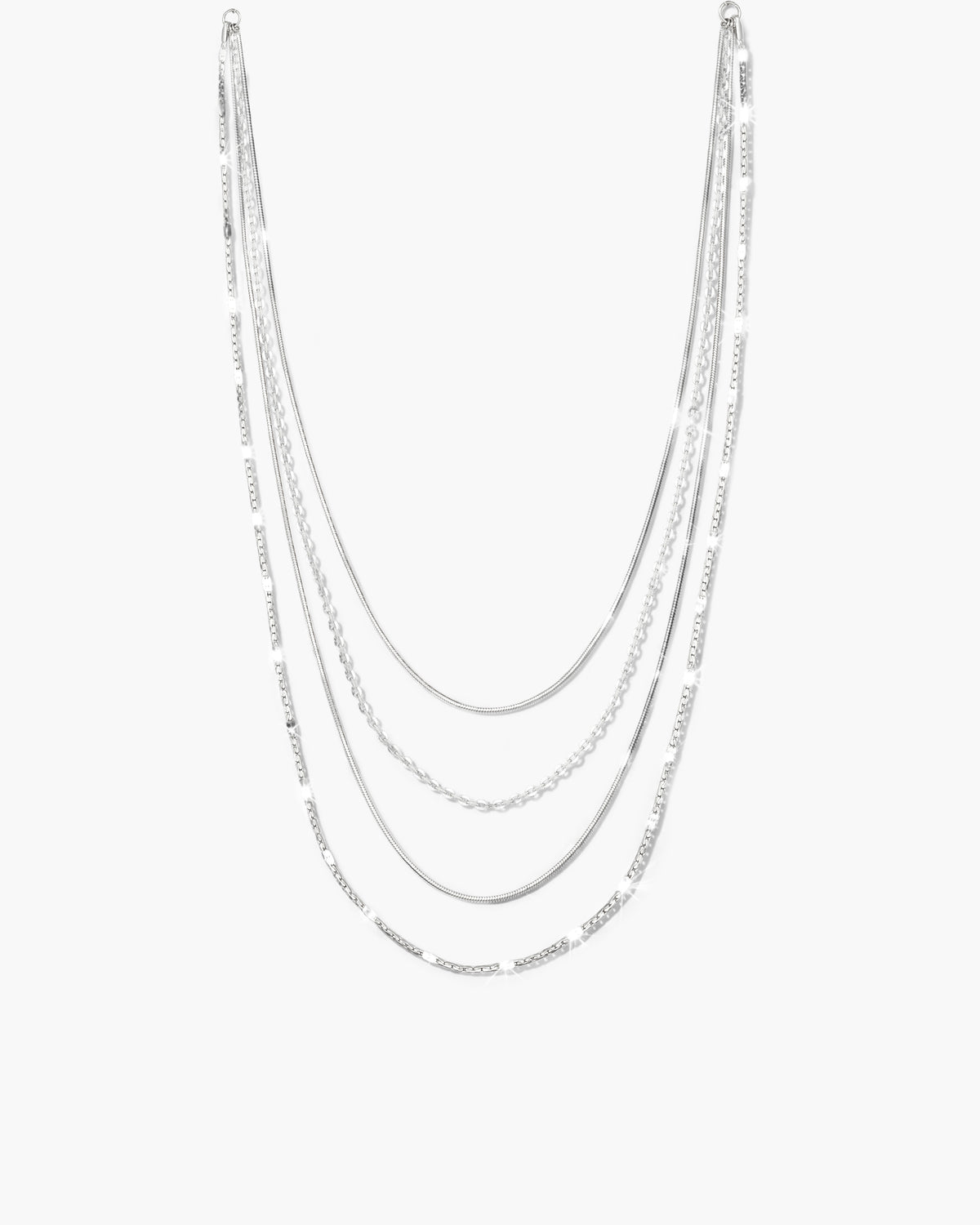 Isla Multi Layer Chain Necklace in Silver
