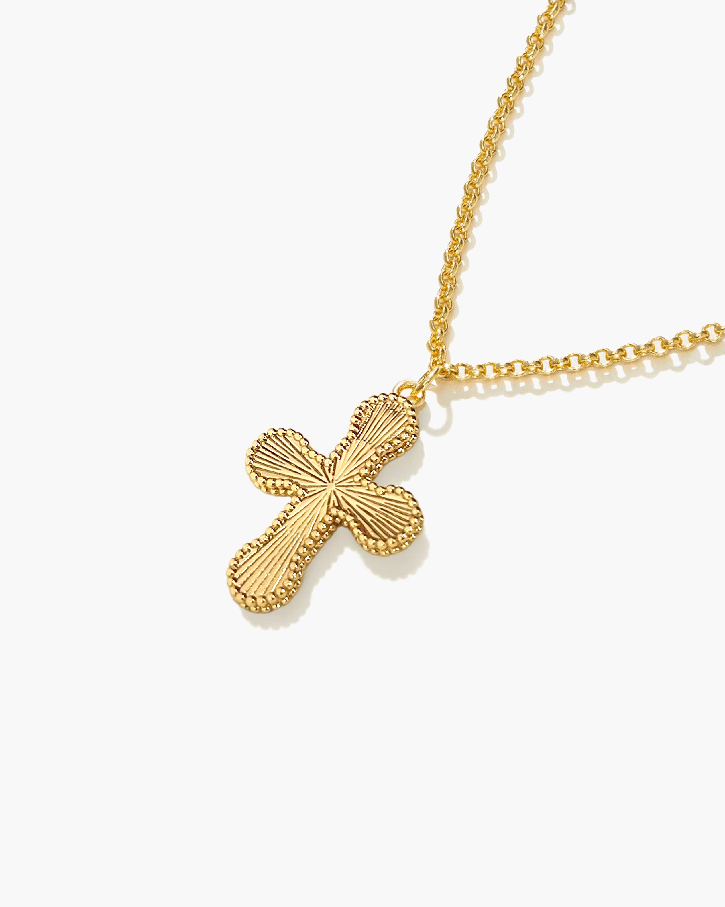 Mini Cross Pendant Necklace | en route jewelry