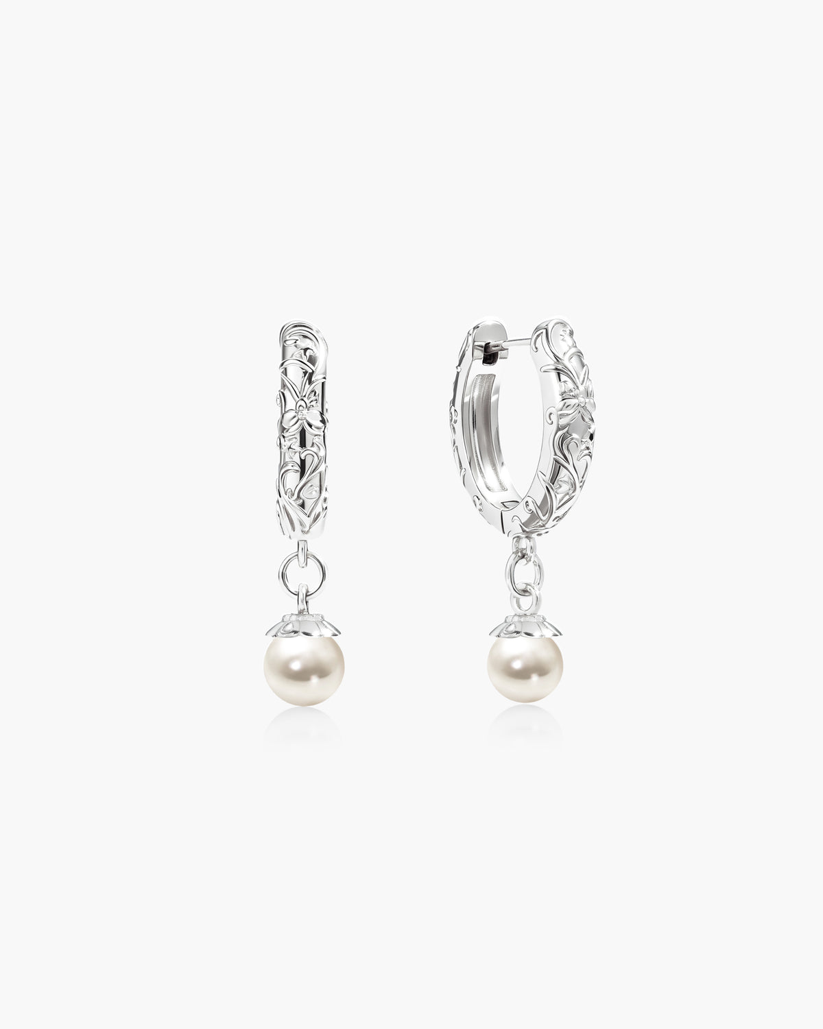 Serenade of Orchid Pearl Hoops in Silver - en route jewelry