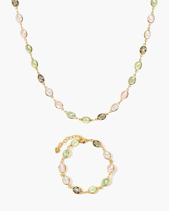 Whimsical Romance Stone Necklace and Bracelet Set - en route jewelry