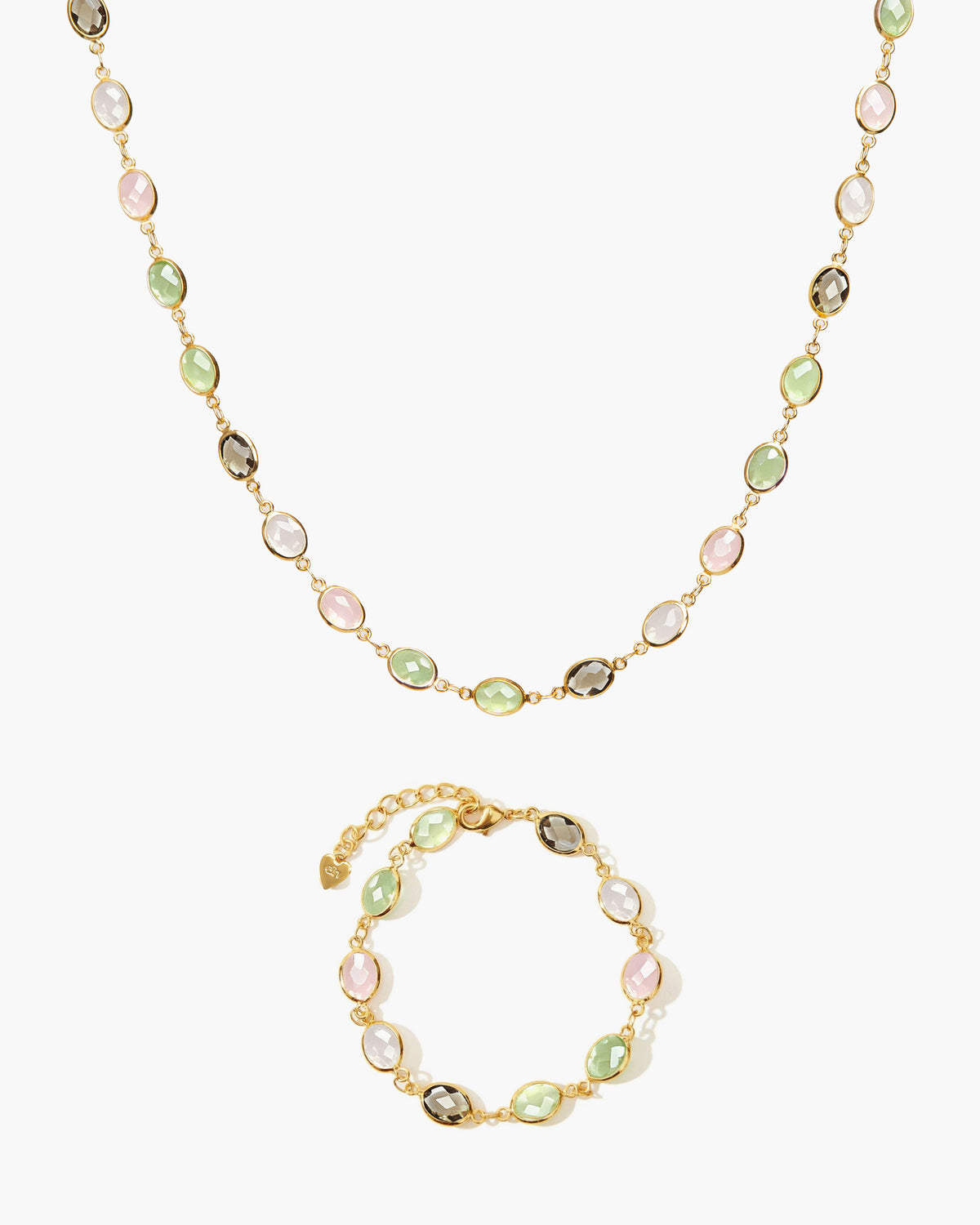 Whimsical Romance Stone Necklace and Bracelet Set - en route jewelry