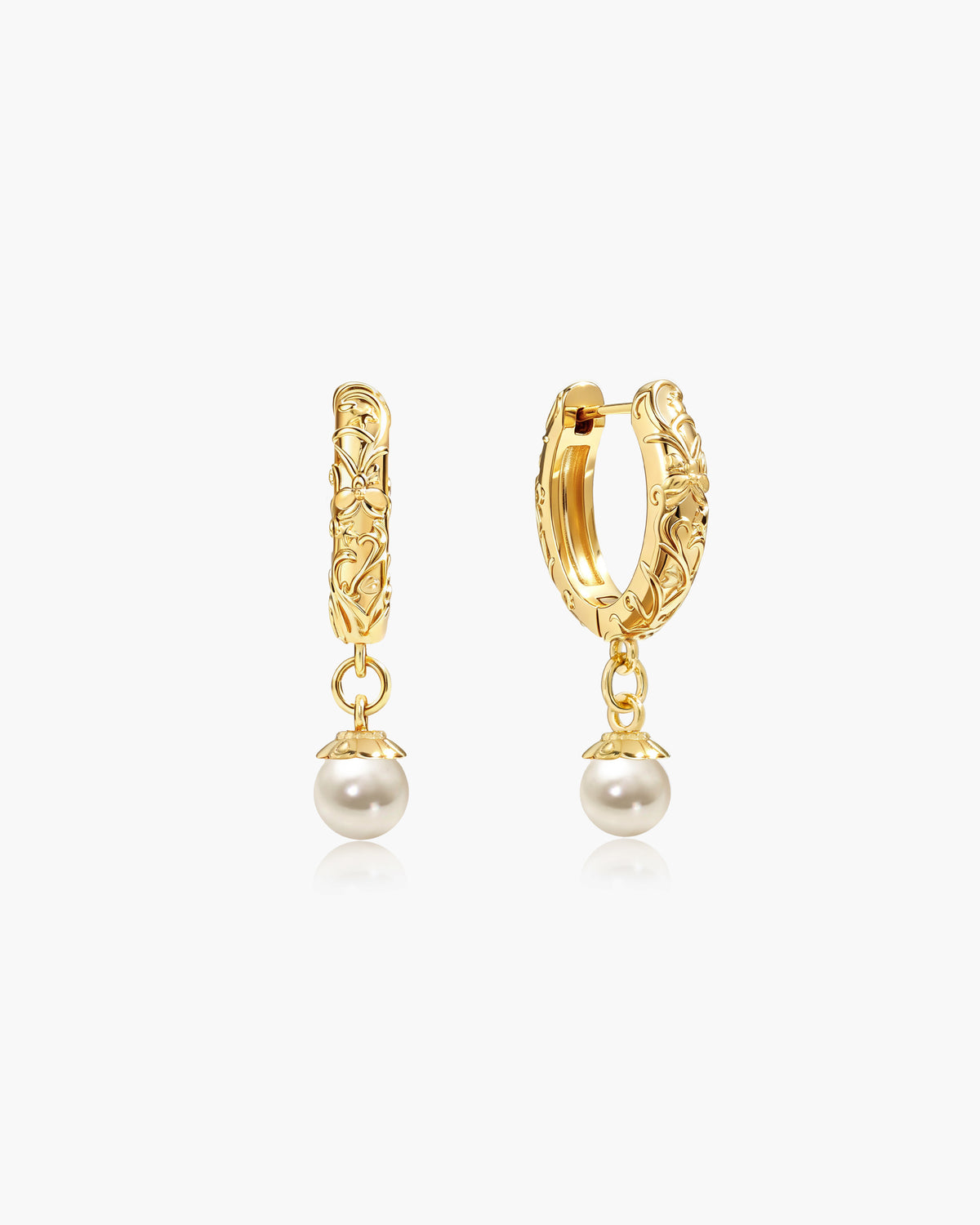 Serenade of Orchid Pearl Hoops in Gold - en route jewelry