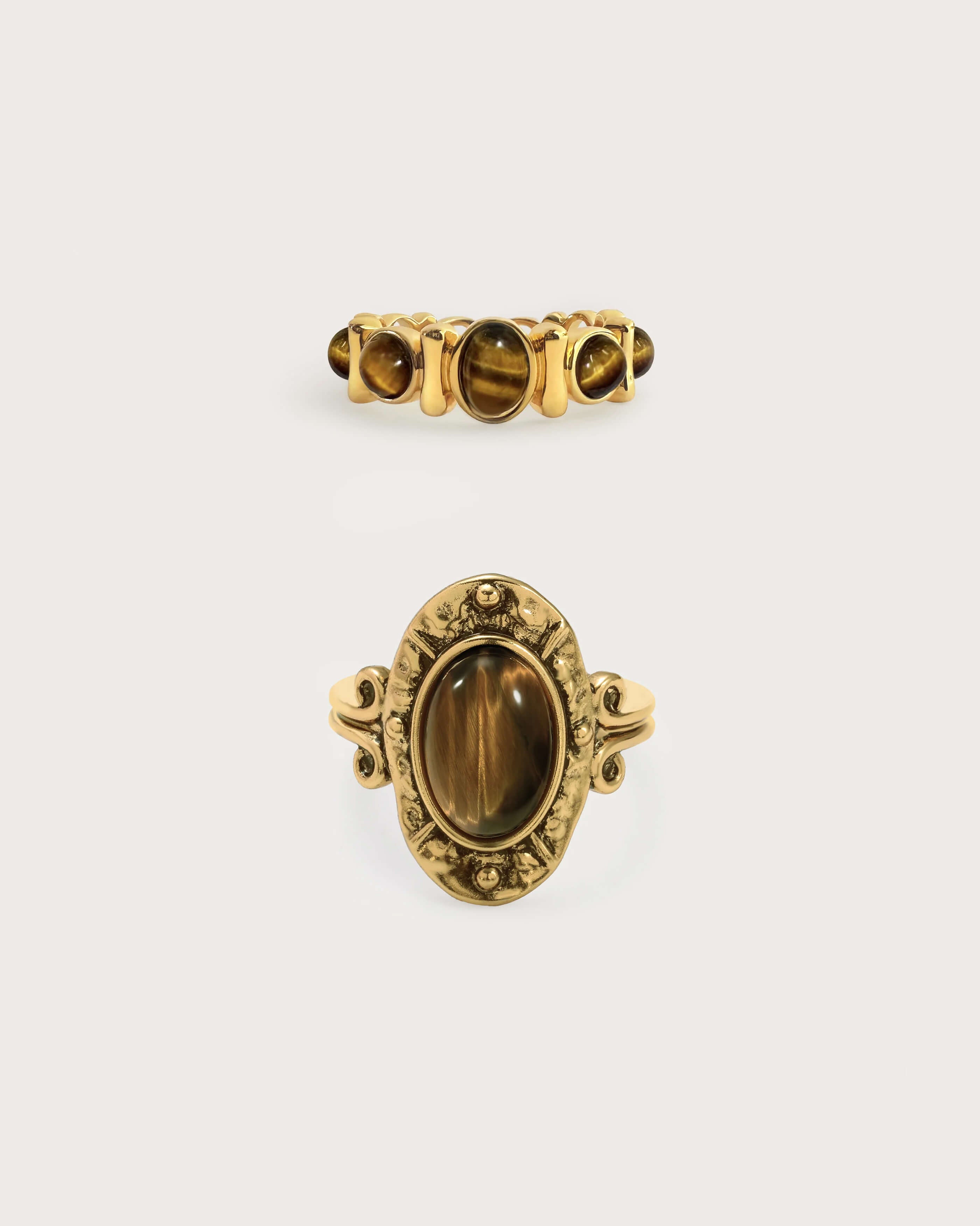 Tiger´s Eye Ring Set - en route jewelry,New Products : American Fashion Style Bags On Sale