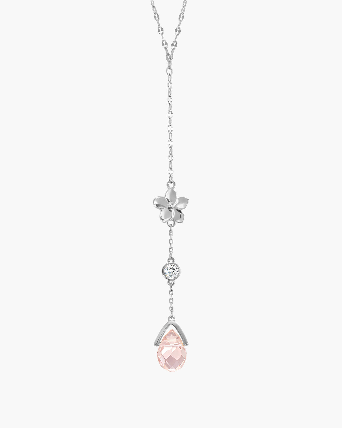 Collana lariat Petal in argento