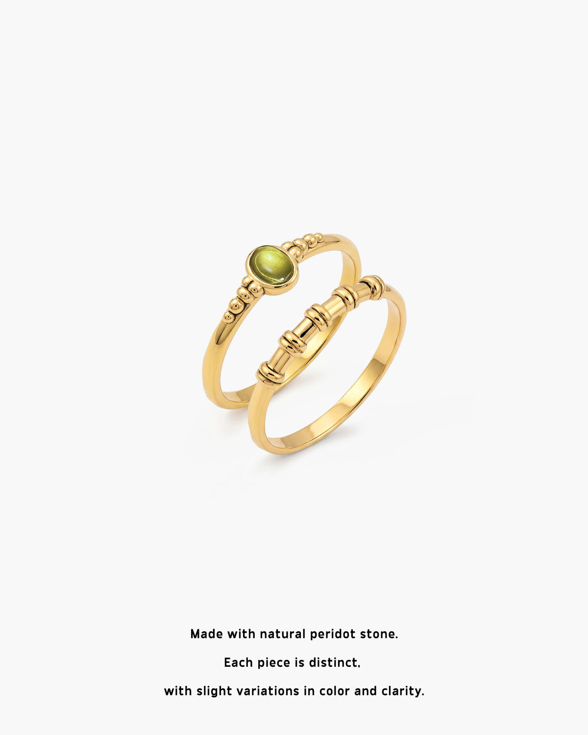 Peridot Ring Set in Gold - en route jewelry