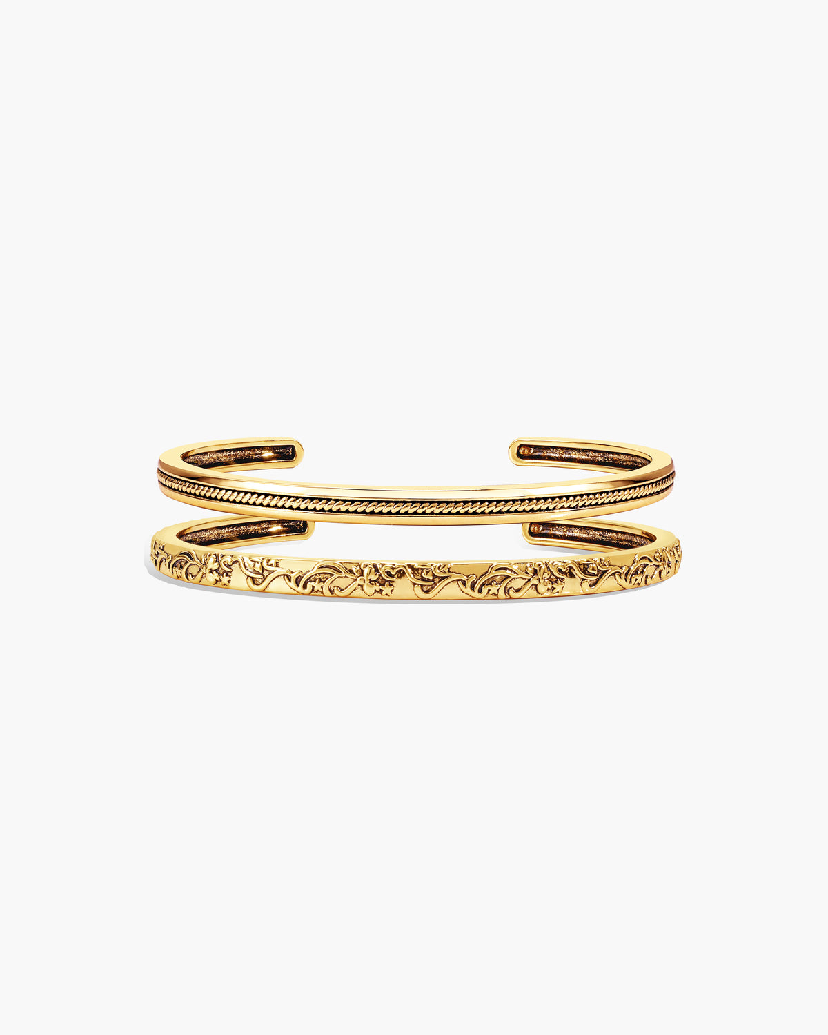 Orchid Stacking Bangle Set in Gold