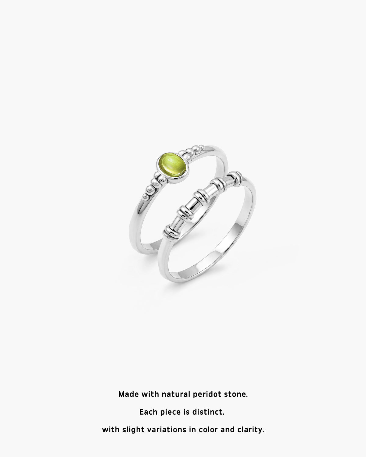 Peridot Ring Set in Silver - en route jewelry