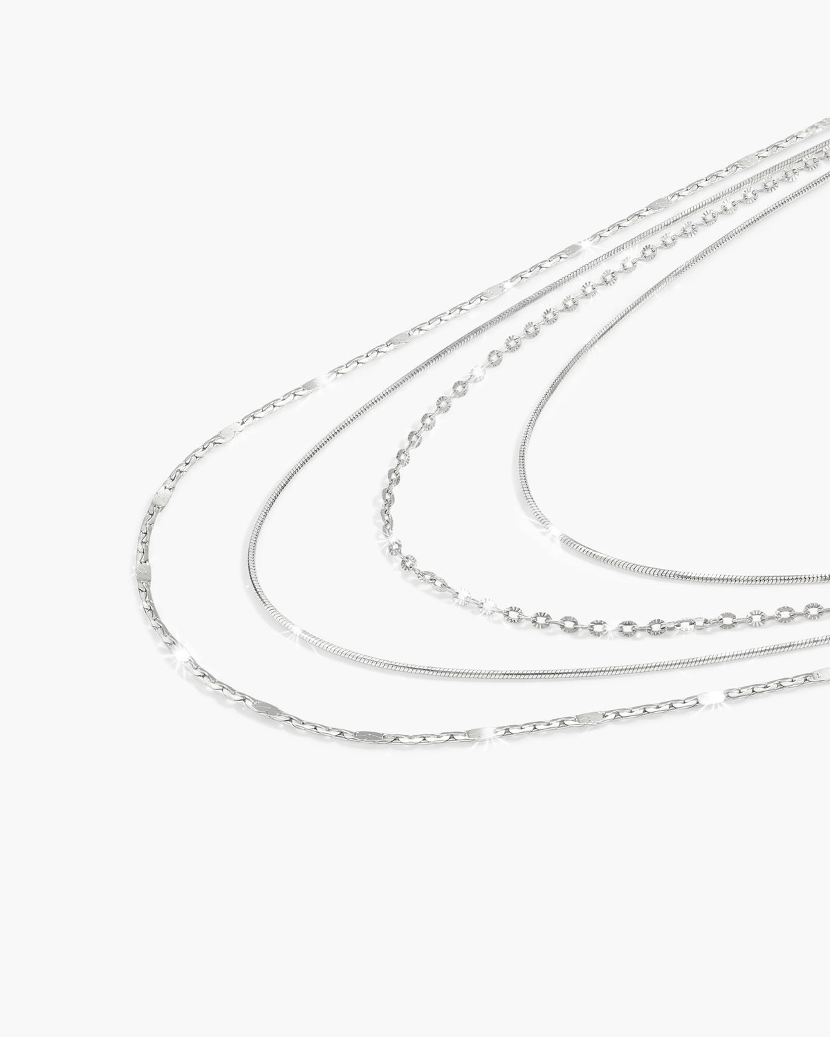 Isla Multi Layer Chain Necklace in Silver
