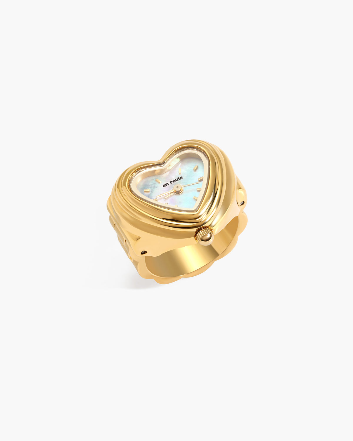 City Heart Watch Ring in Gold
