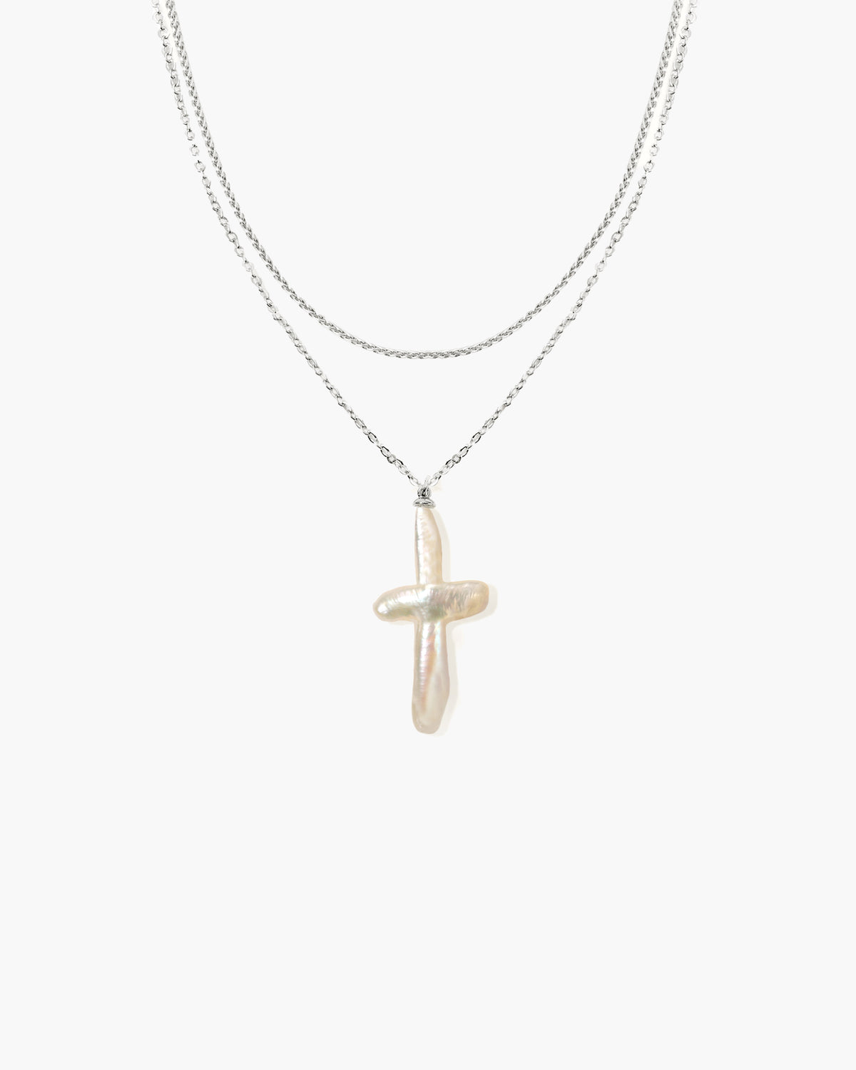 Collier de Perles de Vénus | Pendentif croix en perle baroque | en route jewelry Collier de Perles de Vénus | Pendentif croix en perle baroque | en route jewelry