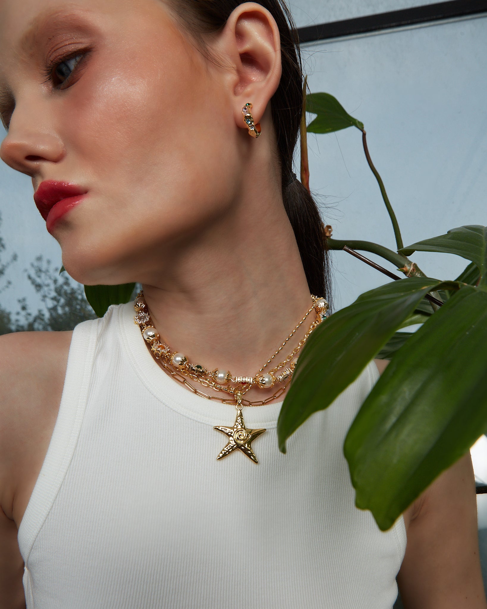 Gold Starfish Necklace - En Route Jewelry