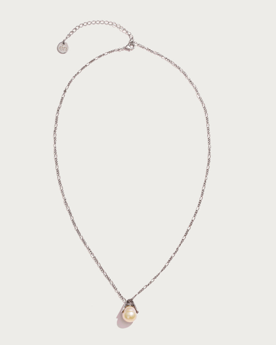Silver Chain Baroque Pearl Necklace