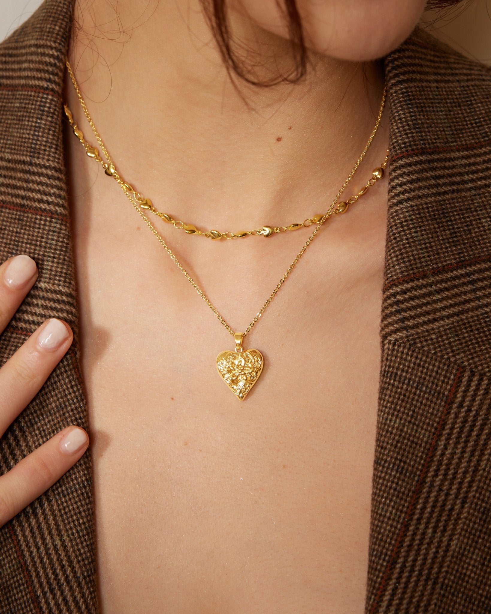 Baroque Blossom Heart Necklace