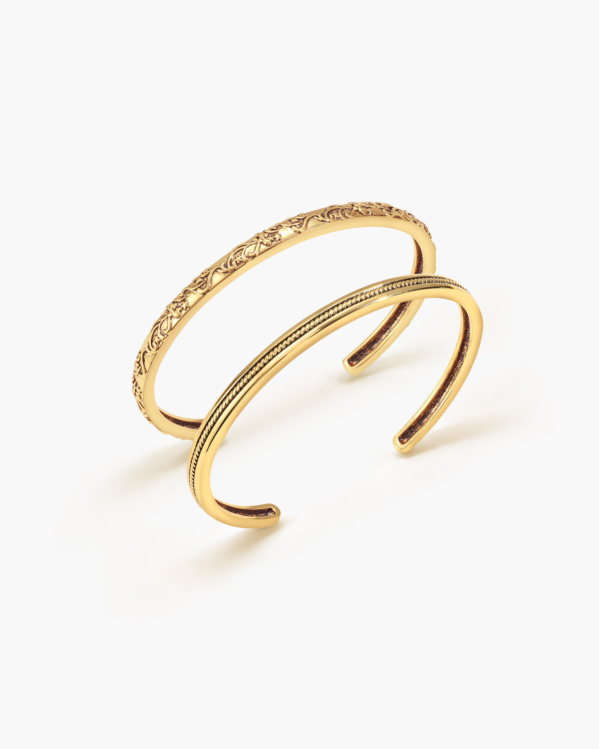 Orchid Stacking Bangle Set in Gold