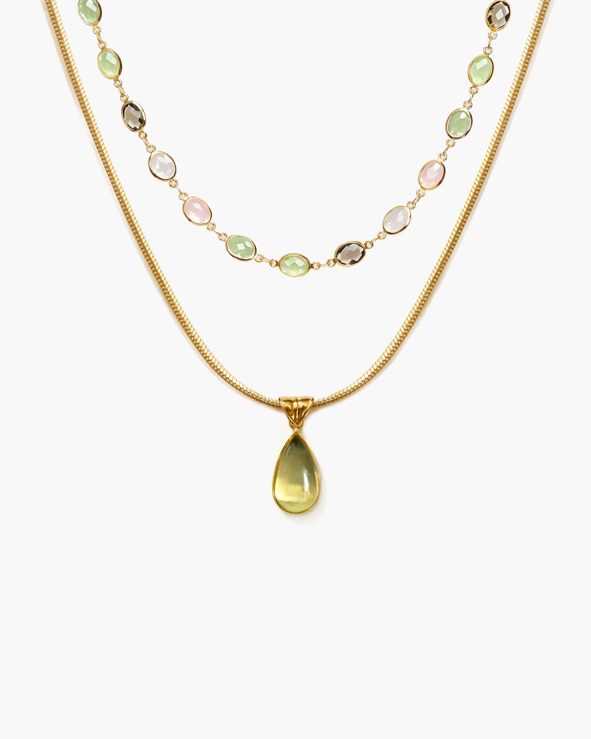 Waterdrop & Whimsical Romance Stone Necklace Set - en route jewelry