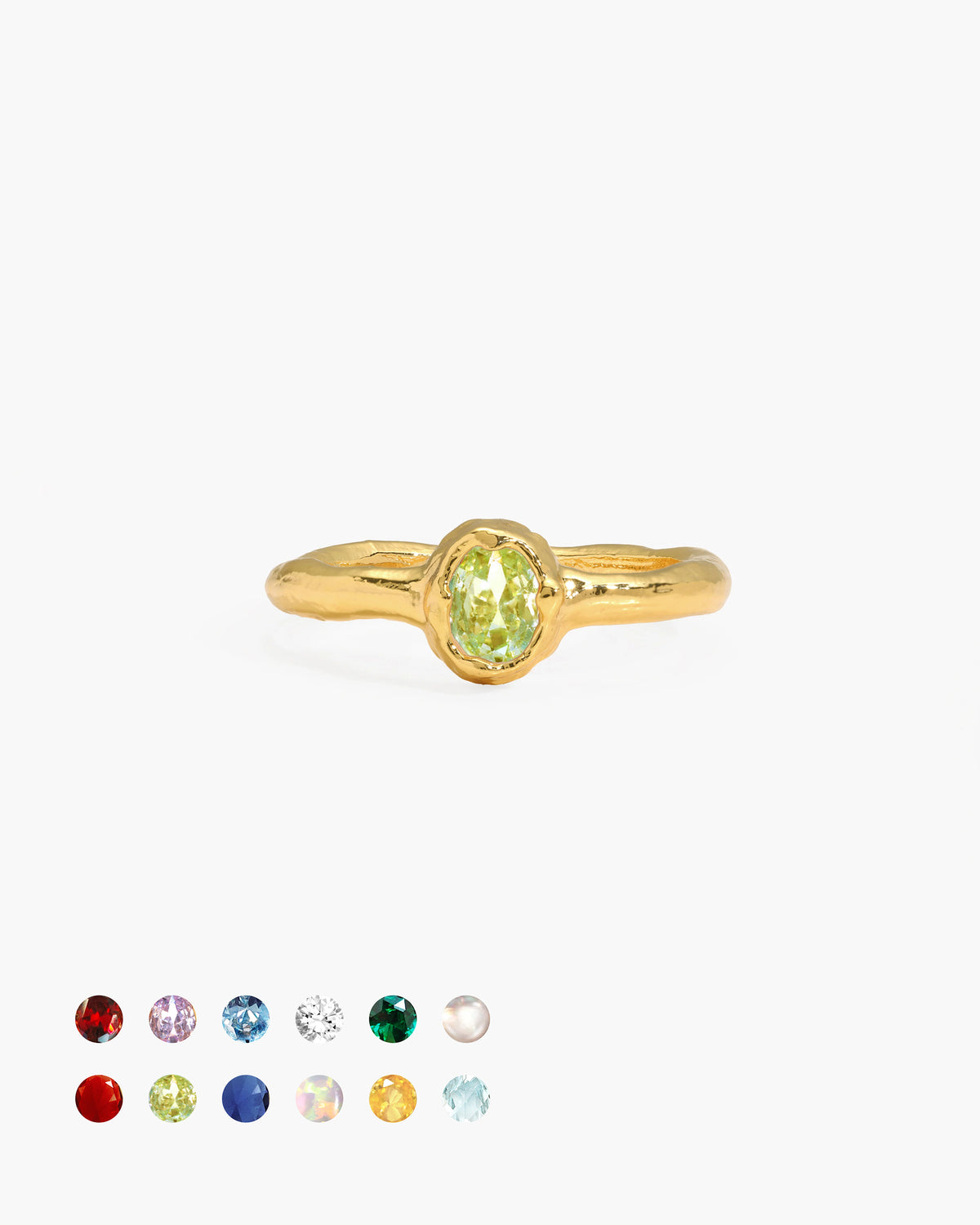 Anillo de piedra natal en oro - enero