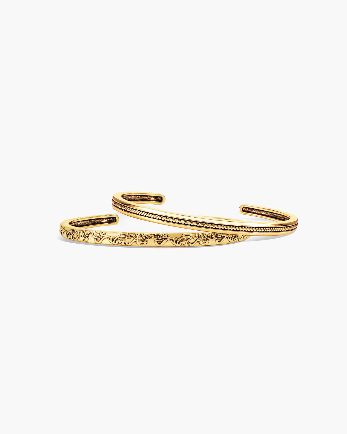 Orchid Stacking Bangle Set in Silver