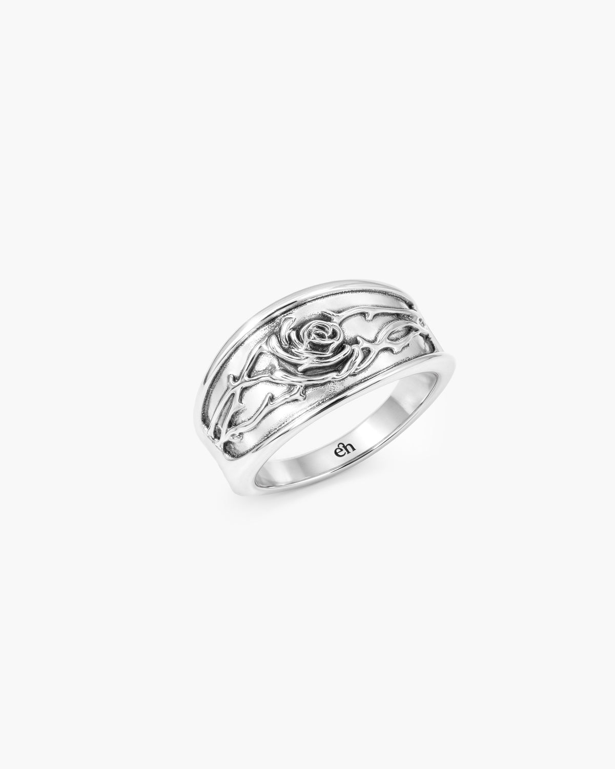 Rosa-Band-Ring in Silber